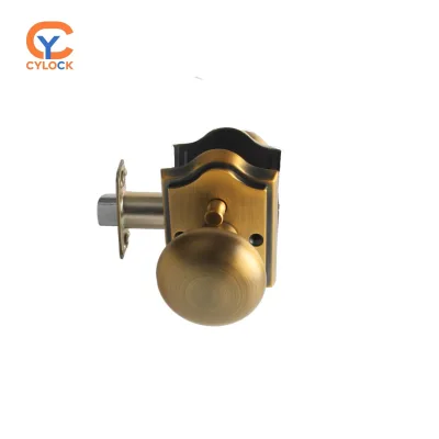 Universal AC/Black/Gold/SN Zinc Alloy+Brass Ball Door Knob Set for Bathroom Passage Doors Interior Privacy Hardware Keyless