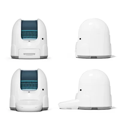 Large Intelligent Automatic Cat Litter Box Anti-Splash Plastic Toilet with Closed Feature Sand and Plastic Material Accessory