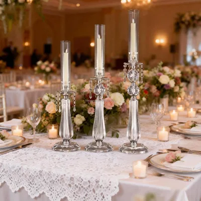 Wholesale Clear Acrylic Candle Holders Set Tall Pillar Stand with Cylinder for European American Wedding Table Centerpieces