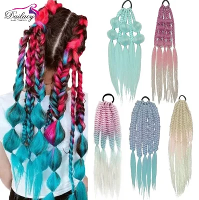 New Design 22inch Synthetic Crochet Braid Yaki Nail Pre-Bonded Heat Resistant Customizable Ponytail for Girls