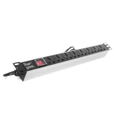 8 Ways Pdu 19 Inch Pdu Us Standard 1U Power Distribution With One Switch Power Strip