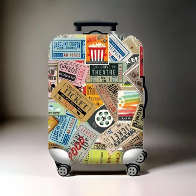 Vintage Ticket Luggage Cover
