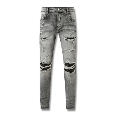Men's Denim Cargo Straight-Leg Knitted Stretch Pants Eco-Friendly Breathable Slim Fit