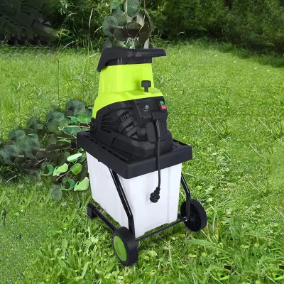 Industrial 2500W Electric Wood Chipper Broyeur De Bois Grass Shredder with Collection Bag for Leaves and Branches