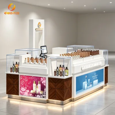Sleek Modern Perfume Shop Interior Premium Perfume showcase and Cabinet with Led Lights for Fragrance Retail Store