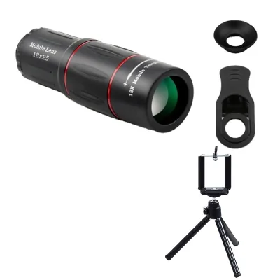 18X Zoom Lens Optical Clip Telephoto Telescope Cell Phone Camera Lens Kit