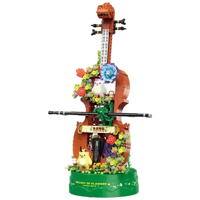 Assemble Flowers Fleshy Violin Piano Creative Decorative Building Blocks DIY Toys for Kids