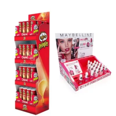 Modern PP Foldable Free-Standing POS Display Racks Unit Box Small Counter Table Top Stand Food Grade UV Resistant