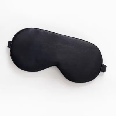 Factory Custom Logo 100% Silk Adjustable Breathable Relaxation Relief Black Beauty Night Eye Mask Reusable Sleeping