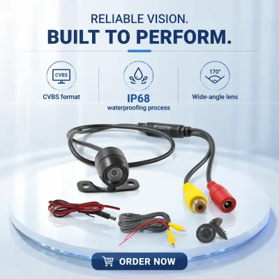 CVBS HD Night Vision Fish Eye Lens 720P Waterproof Parking Line Reverse Camera for OEM Rear View System