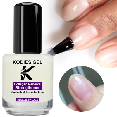 LOW MOQ Nail Strengthener Collagen Renewal Quick Dry Keratin Repair Base Coat Oil for Natural Nails Private Label/Custom Logo