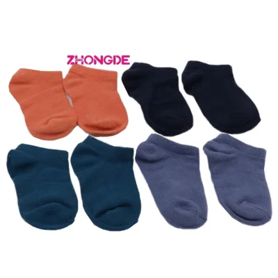 Combed Cotton Plain Pure Color White Socks Sweat Absorbing Baby Boy Ankle Socks Supplier