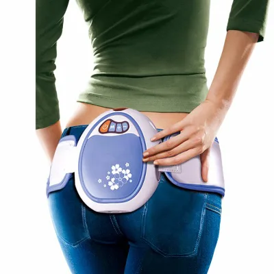 Custom Electric Slimming Vibration Body Belt White Massager ABS Youpin Massage Belt W7 Te 6 Zones Hot Compress CE Rohs FCC EMOKA
