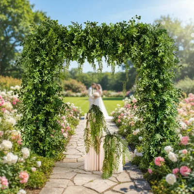 8ft*8ft Green Plant Wedding Backdrop Artificial Greenery Leaves Arch for Wedding Entrance Decoration Backdrop 2026 Hot Sale