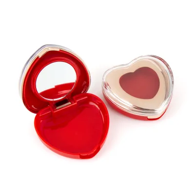 8g heart shape flip cover Dry powder box powder box custom eyeshadow mini palettecontainer empty blush palette with mirror