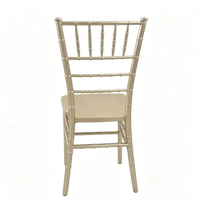 High Quality Hotel One Piece Monoblock Gold Resin Chiavari Chair