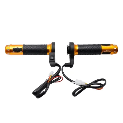 1 Pair Gold Motorcycle Grip Heater 22mm Throttle Diameter Heated Grips 12v Motorcycle Handle Grip for Electric Motorcycle