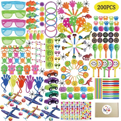 200pcs Carnival Prizes Goodie Bag Fillers Classroom Rewards Pinata Filler Party Favor Sortment for Kids Easter Holiday Supplies