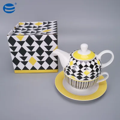 Wholesale Hot Selling Minimalist Style 6-Piece Ceramic Tea Set with New Bone Excellent Brand Color Gift Box