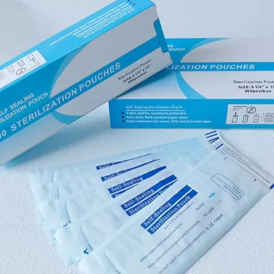 Wholesale Self-Sealing Transparent Plastic Sterilization Pouches with Tear Notch for Dental Clinic Consumables