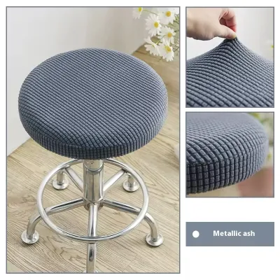 Seat Chair Slipcover Thickened Round Chair Cover Bar Stool Cover Elastic Stretchable Polyester Round Washable Stool Cushion Home