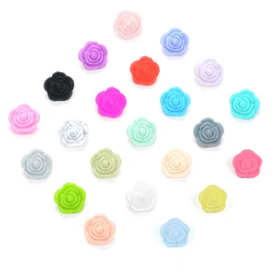 Fast Shipping Bulk Baby Teething Soft Silicone Beads Eco-friendly Safety Chewable Silicone Flower Beads for Jewelry Wholesale