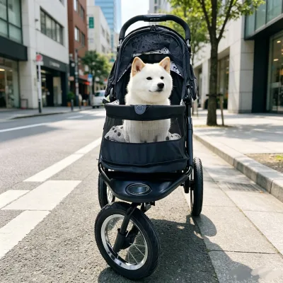 JXB PG8450 360° Rotatable Front Wheel Pet Travel Carrier Double Brake for Outdoor Walking Shopping