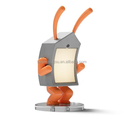 Contemporary Rabbit-Style Concrete Desk Lamp Creative Cartoon Design for Home Decor DC Power Supply Gift