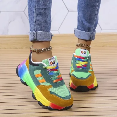 New Running Footwear Women Sneakers Spring Autumn Outdoor Sports Shoes Multicolor Leisure Comfortable Frenulum Plus Size 35~43