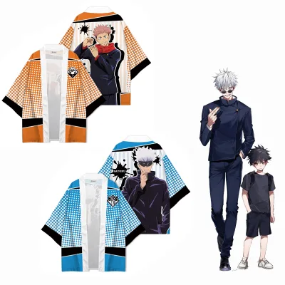 Kimono Jujutsu Kaisen Satoru Gojo Geto Itadori Yuji Sukuna Nanami Kugisaki Nobara Japanese Haori Anime Kimono Cloak Clothing