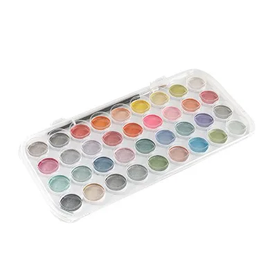 36 Colors Solid Watercolor Paint Set Transparent Plastic Case With Paint Brush Watercolor Pigment Kit for DIY Hand Painting