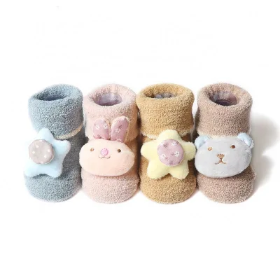 Cmax Half Flannelette Warm Cartoon Infant Socks Baby Floor Socks