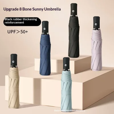 Wholesale Three-Fold Fully Automatic UV Protection Sun Rain Umbrellas for Promotional Advertising; Thickened Oversized
