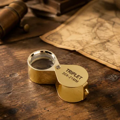 30X Folding Metal Jewelers Magnifying Glass Mini Pocket Magnifier Portable Glass Lens Diamond Eye Tools