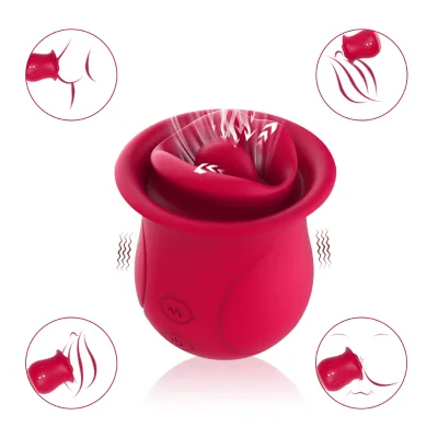 LOVE Newly Magic Lips Rose Biting Tongue Licking Vibrator.Jump Egg Sucker Shaker rose vibrator with tongue for women.