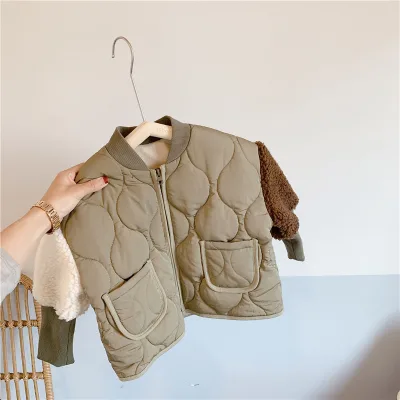 Spring and Autumn New Japanese and Korean Baby Thick Cotton Jacket, 1-8 Year Old Baby Winter Cute Cotton Jacket