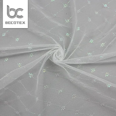 2026 Factory Supply 100% Polyester Lace Fabrics for Wedding Tablecloth and Curtain Decoration