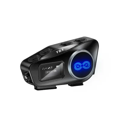 Y6X Factory Wholesale Outdoor Headset for Motorcycle With OLED Screen FM Radio Simple Installation Helmet Wireless Earphone