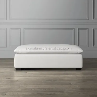 Modern Comfortable Living Room Ottoman Indoor Hardwood Furniture with Fabric Solid Wood Design Style