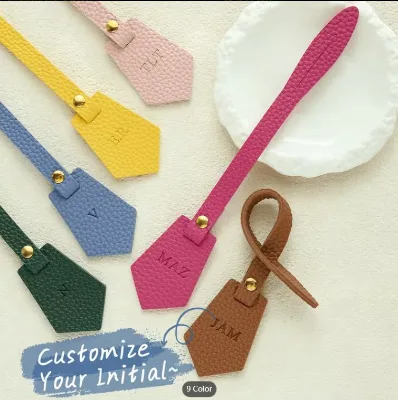 Vegan PU Leather Fashionable Plaid Pattern Handmade Bag Charm Gift Bridesmaids Bookmarks Purse Accessories Luggage Tags
