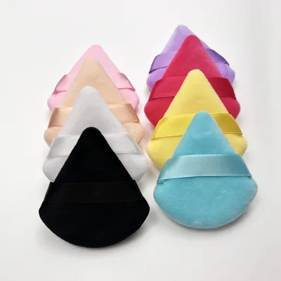 OEM Triangle Cushion Makeup Powder Puff Loose Sponge Washable Powder Cosmetic Soft Cotton Puff