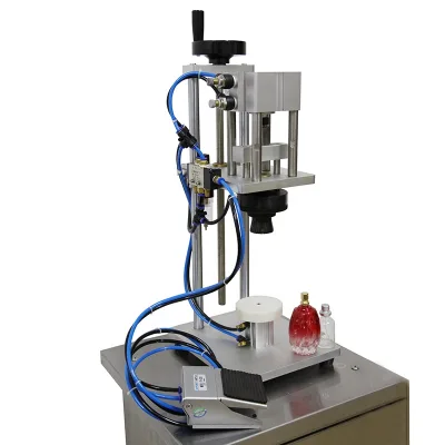 Pneumatic Piston Glass Perfume Lid Crimper Perfume Bottle Capper Locking and Capping Machine