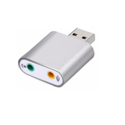 Plug and Play Aluminum Alloy USB 7.1 Sound Card External USB Audio Adapter Sound Card for Notebook Desktop