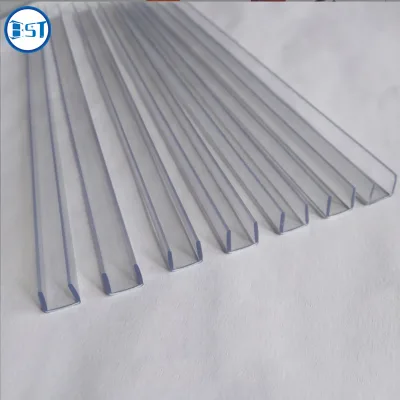 Extrusion Transparent 3mm 5mm U Shaped PVC Plastic Edge protection Profile for Glass