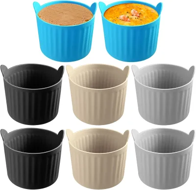 Premium Food Grade Easy Release Nonstick Silicone Egg Cake Mould Cups Air Fryer Baking Ramekins