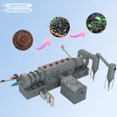 No Smoke Charcoal Machine Production Line Biomass Charcoal Making Machine Coffee Shell Continuous Carbonization Furnace Plant