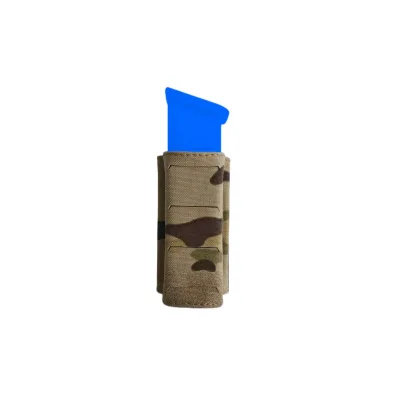 Tactical Gear Single 9MM Magazine Pouch Laser Cutting Molle Front Panel with Elastic K Clip for Plate Carrier Chest Rig MU