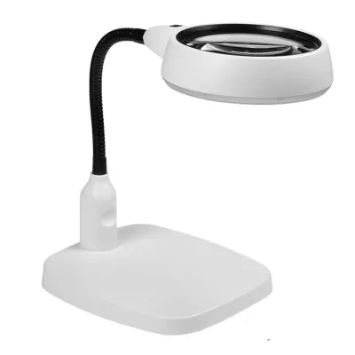10X Magnifying Glass with 21LED Light Illuminated High Vision Magnifier Lamp Table Lamp for Reading Close Work
