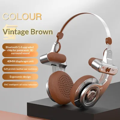 Retro Style Trendy Bluetooth Earphones with Private Metal and Plastic Providing ultra Life Head Mounted Bluetooth Earphones