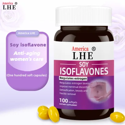 Hight Quality Soy Isoflavones Extract Supports Menopause Hot Flashes Regulates Estrogen Soy Isoflavones Supplement